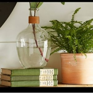 Magnolia homes clear glass vase leather strap